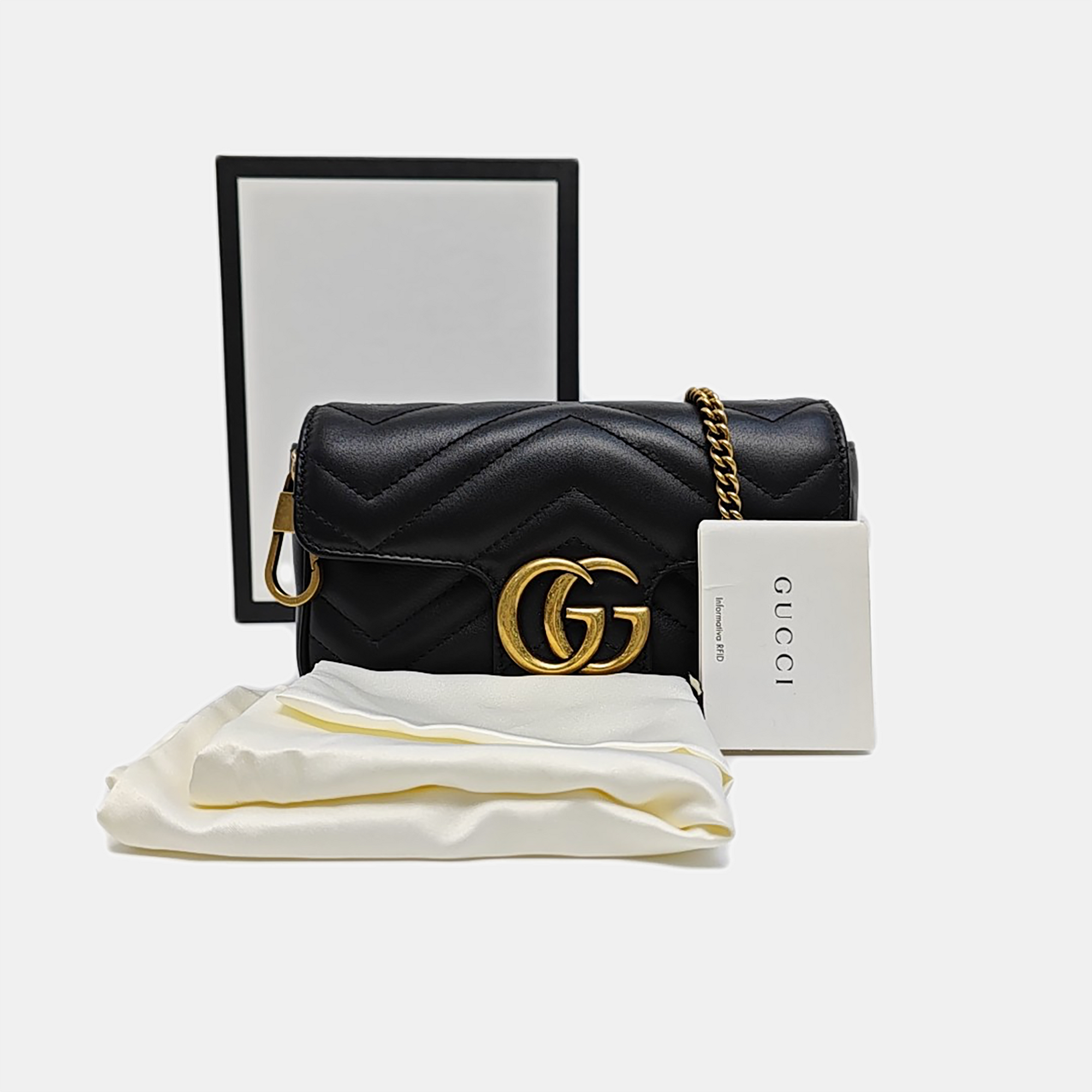 GG Marmont Mini Quilted Calfskin Black