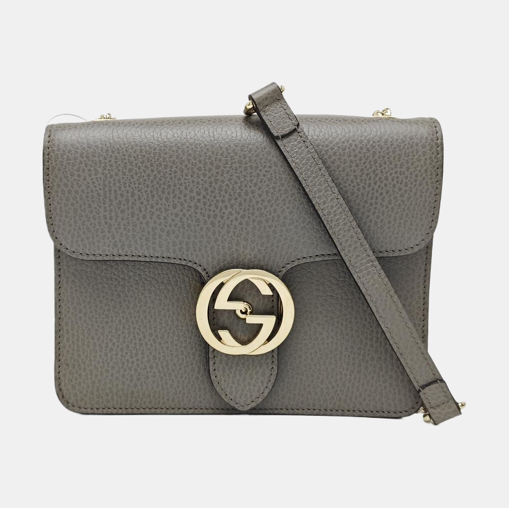 Interlocking G Small Calfskin Gray
