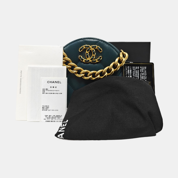CHANEL 19 Small Quilted Calfskin Blue