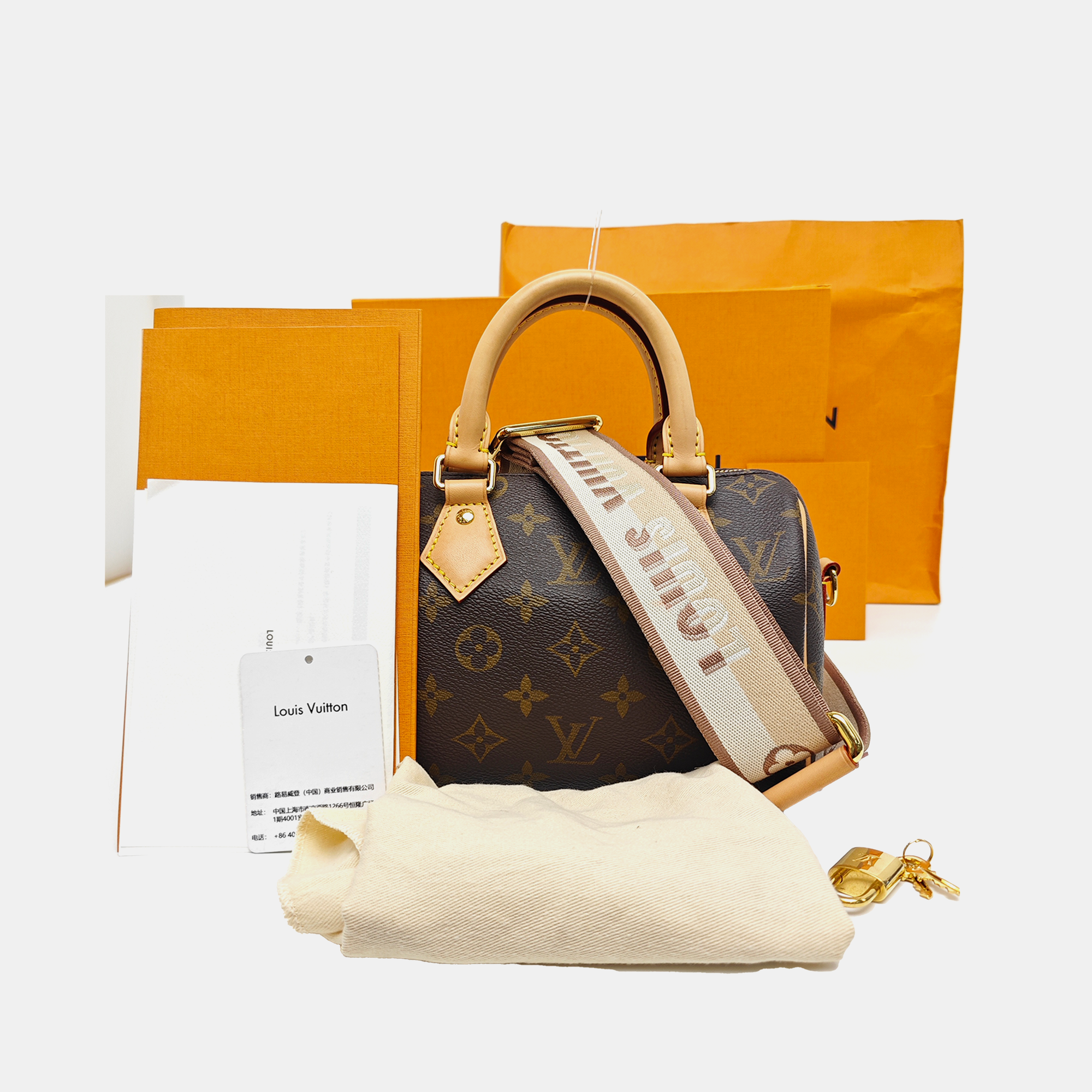SPEEDY 20 Monogram Coated Canvas Brown
