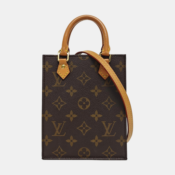 SAC PLAT Mini Monogram Coated Canvas Brown