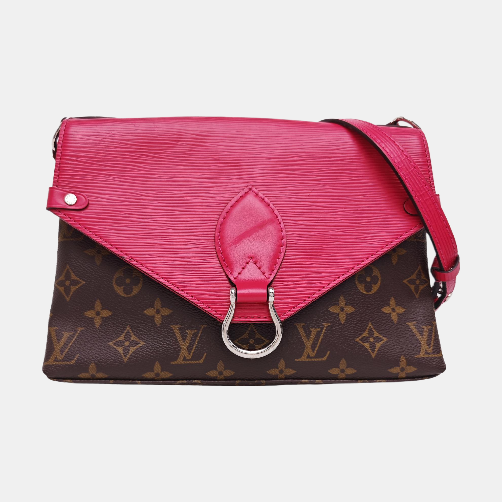 SAINT MICHEL Monogram Coated Canvas Red