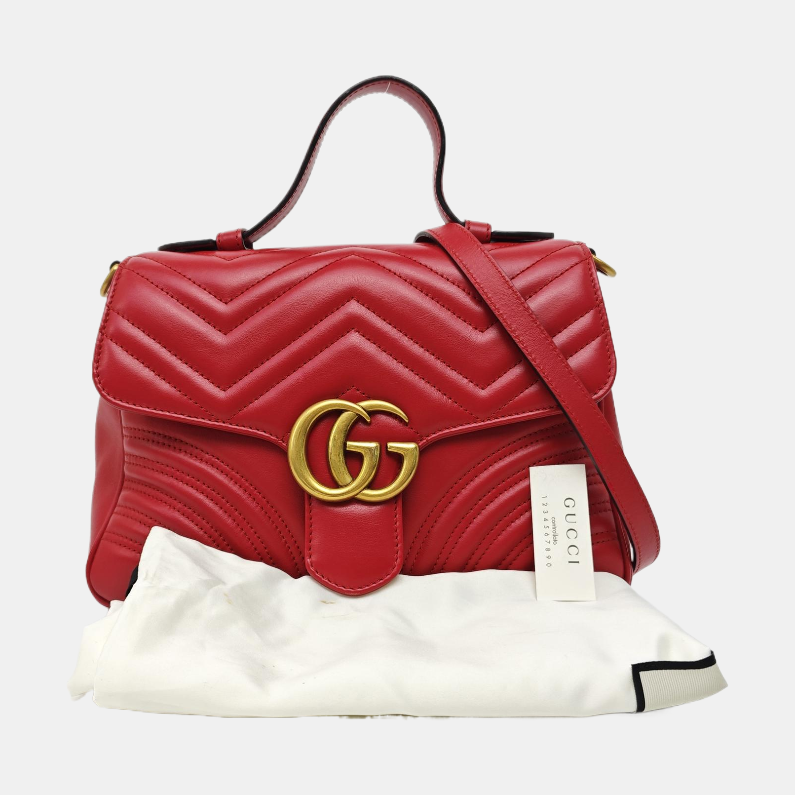 GG Marmont Small Quilted Calfskin Red