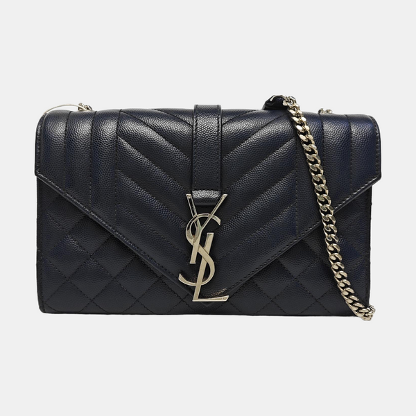 ENVELOPE Small Chevron Calfskin Blue