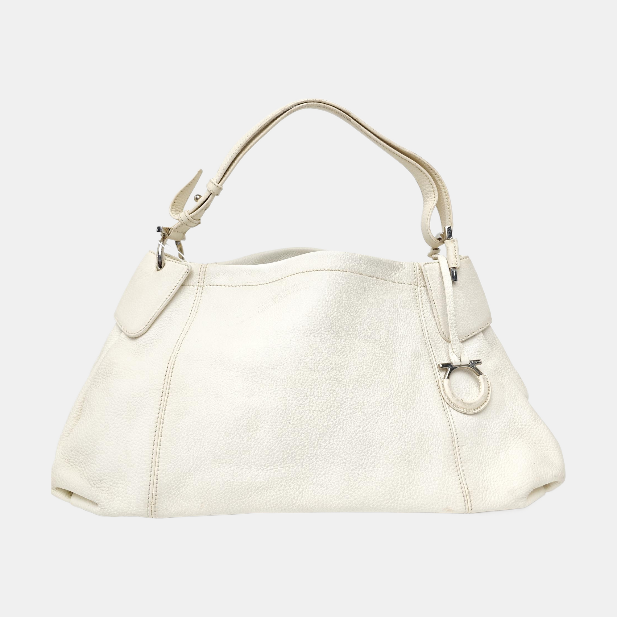 Calfskin Top Handle Bag White