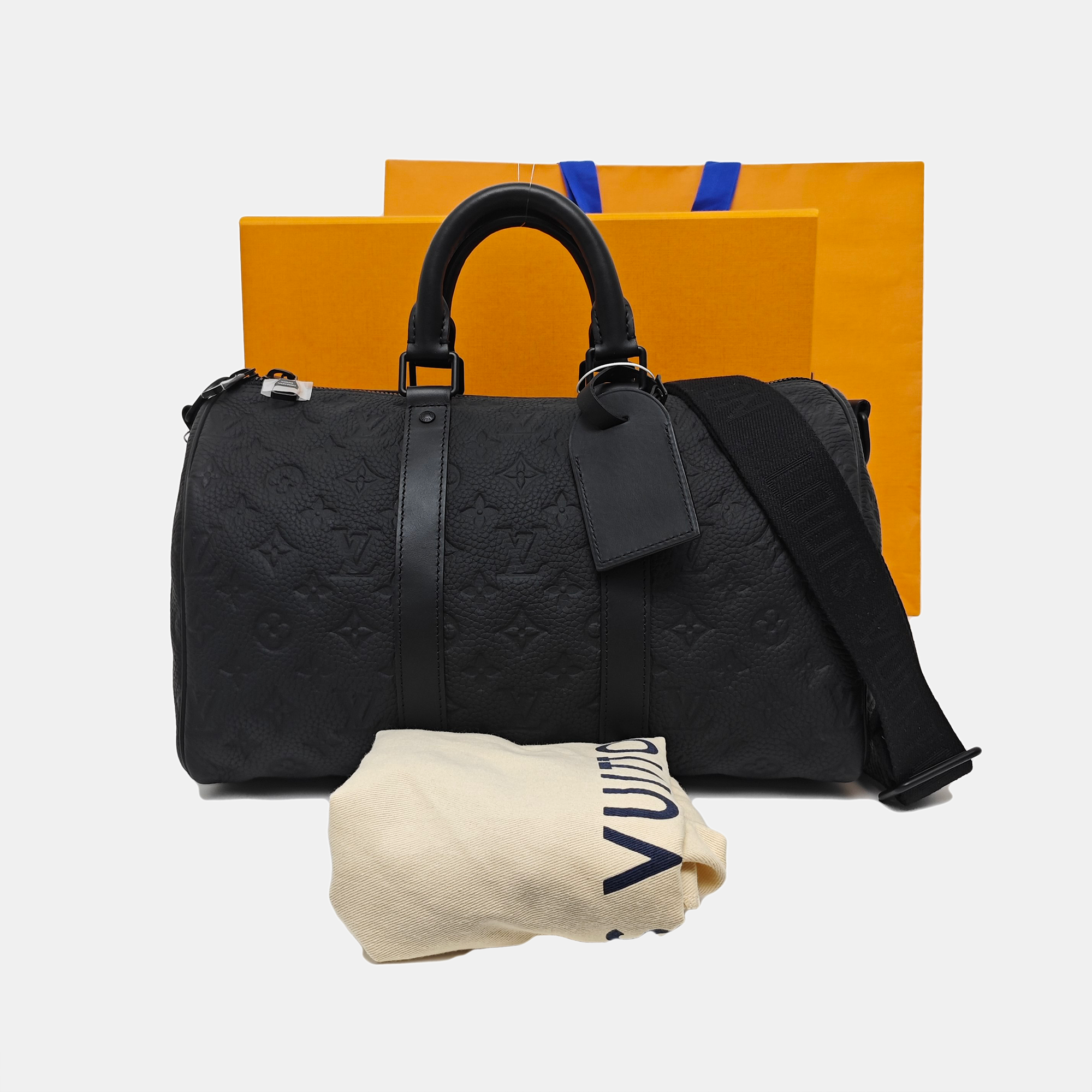 KEEPALL 35 Monogram Calfskin Black