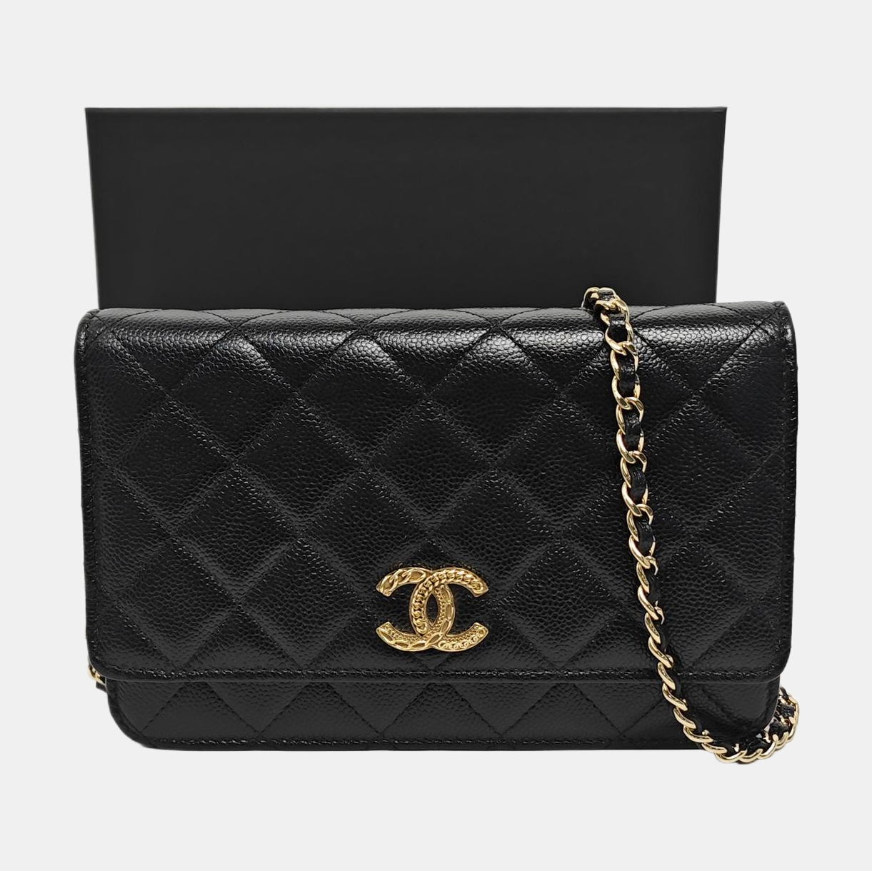WOC Quilted Grained Calfskin Black