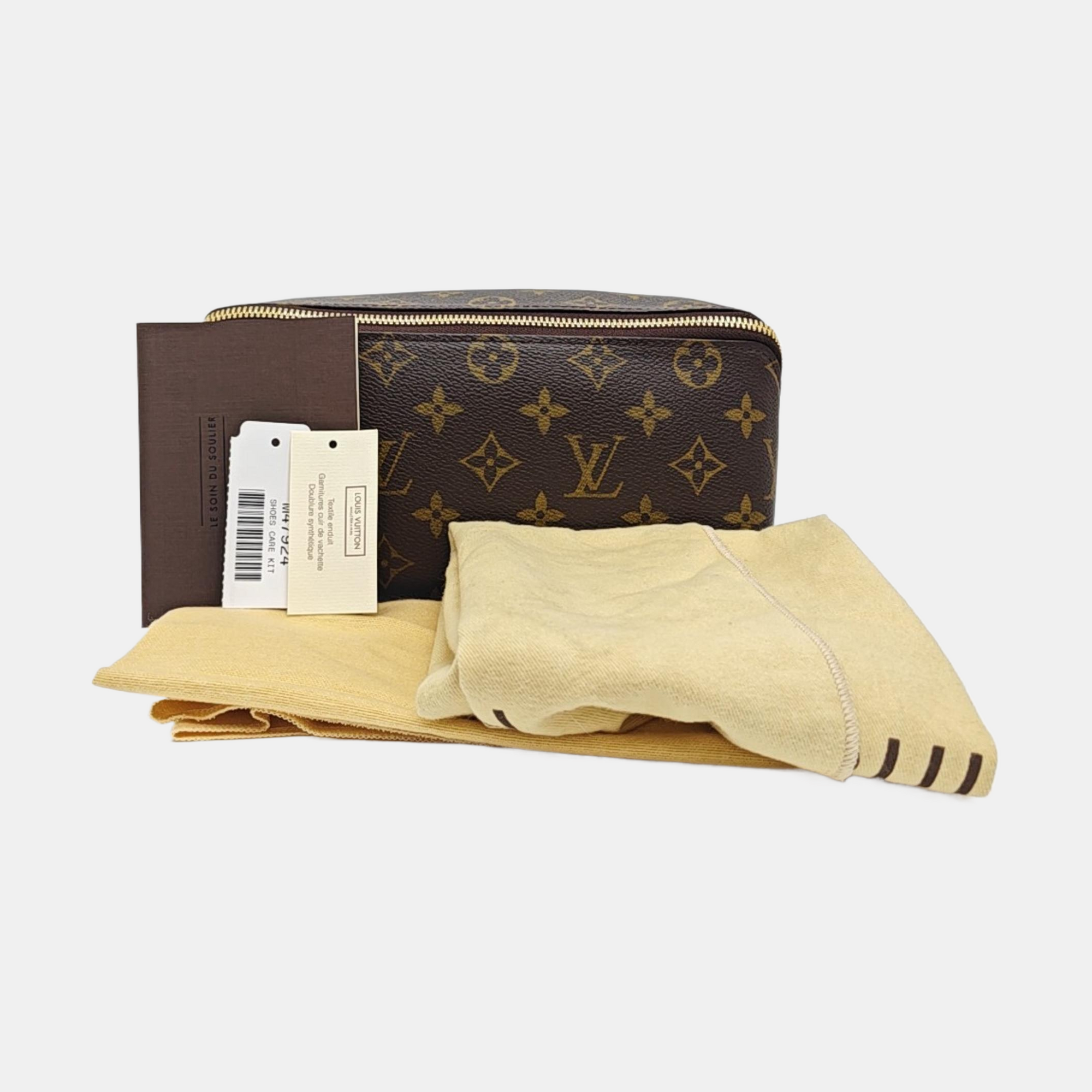 Monogram Coated Canvas Clutch Brown
