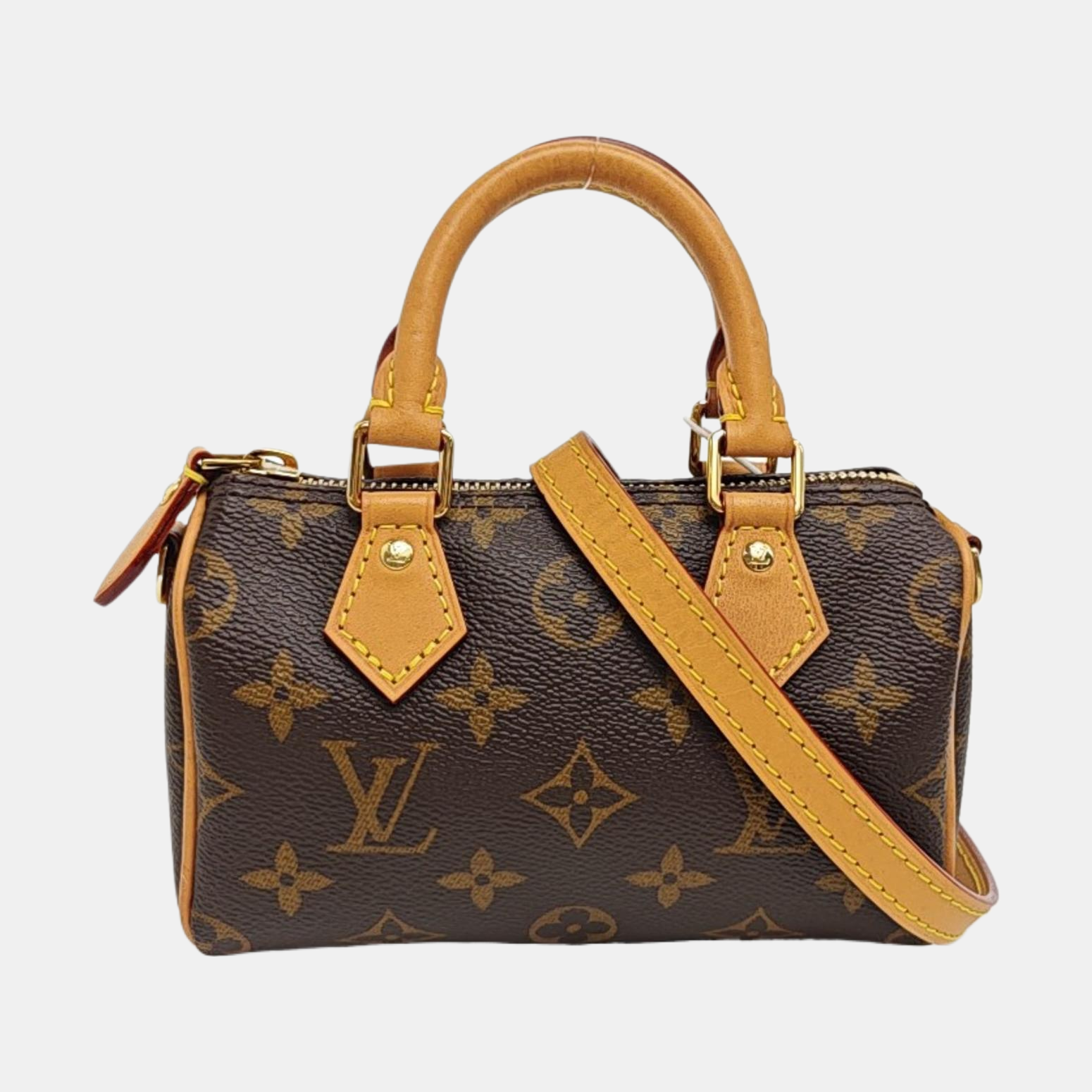 SPEEDY Nano Monogram Coated Canvas Brown