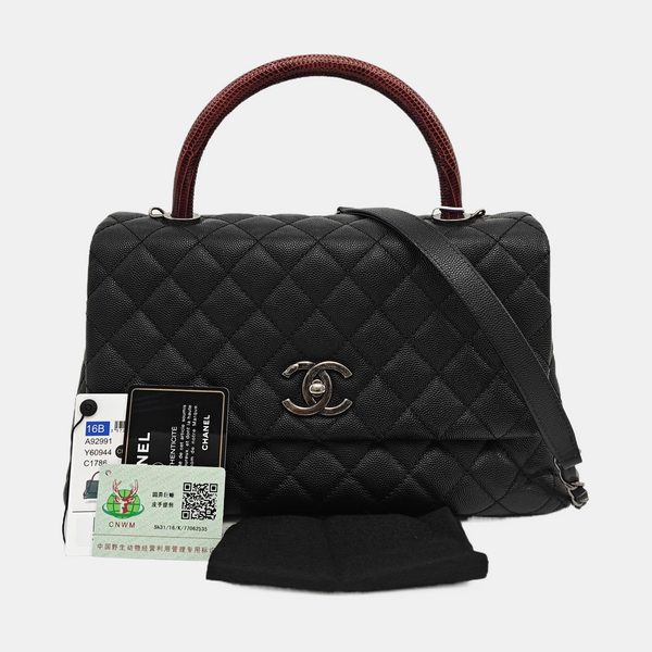 COCO HANDLE Medium Quilted Grained Calfskin Multicolor