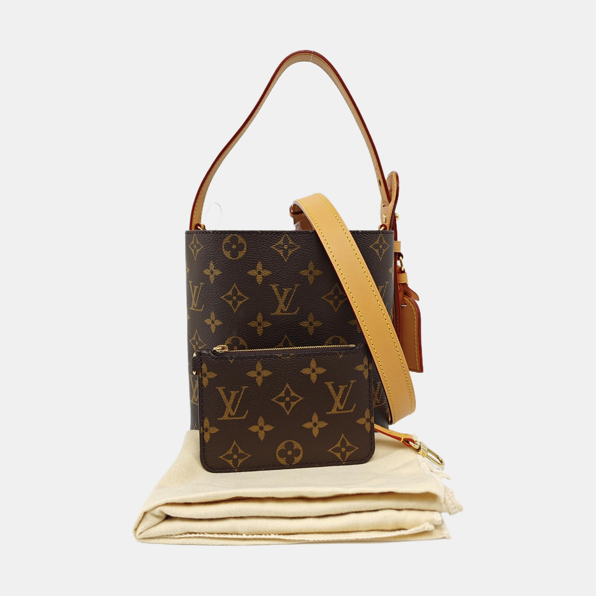 ALL IN BB Monogram Coated Canvas Brown