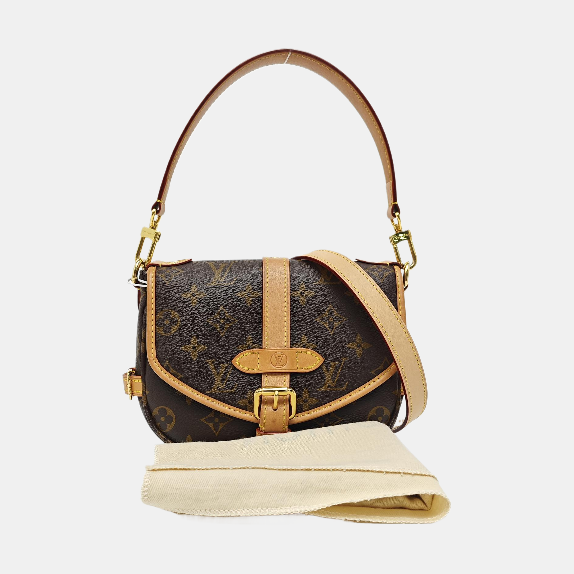 SAUMUR BB Monogram Coated Canvas Brown