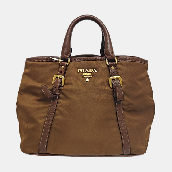 Nylon Tote Bag Brown