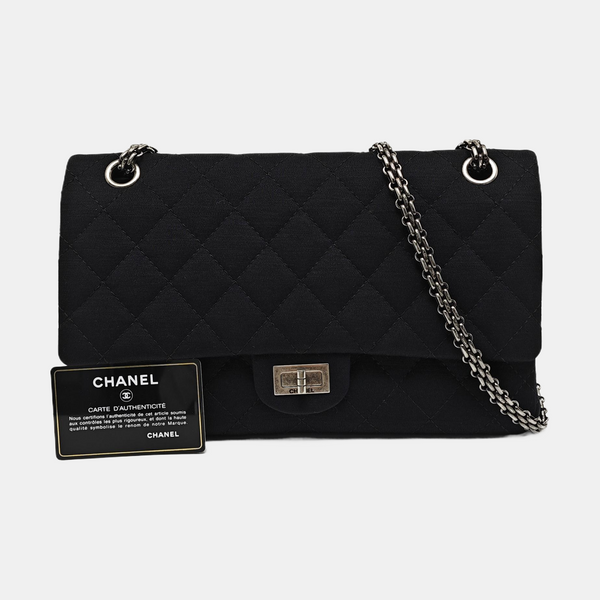 Authenticated pre-owned  2.55 227 (jumbo) Quilted Fabric Black - Shoulder Bag at Looply