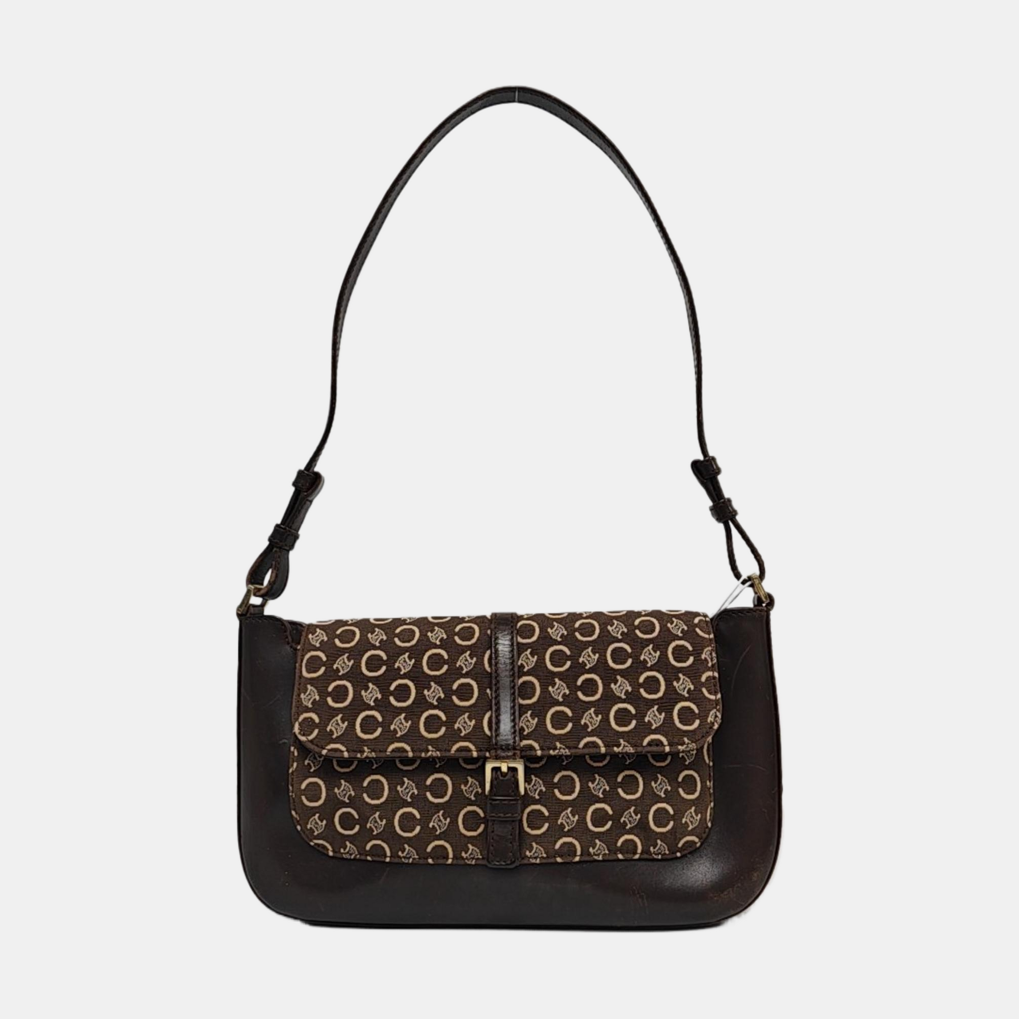 Fabric Shoulder Bag Brown