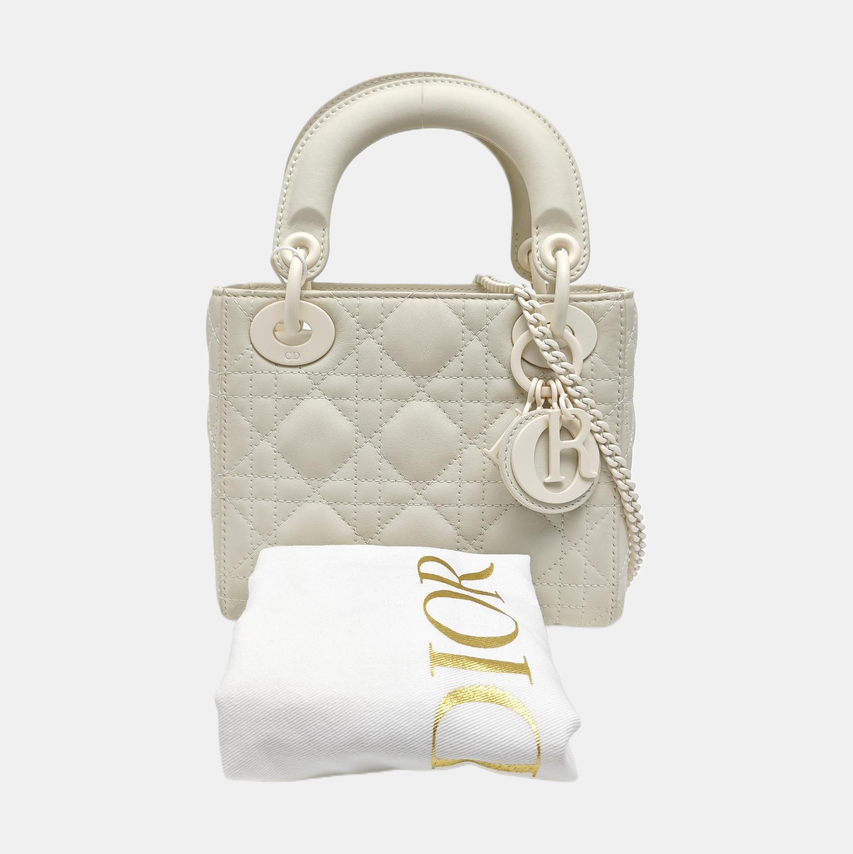 Lady Dior Mini Cannage Lambskin White