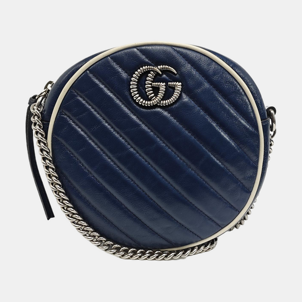 GG Marmont Mini Quilted Calfskin Blue