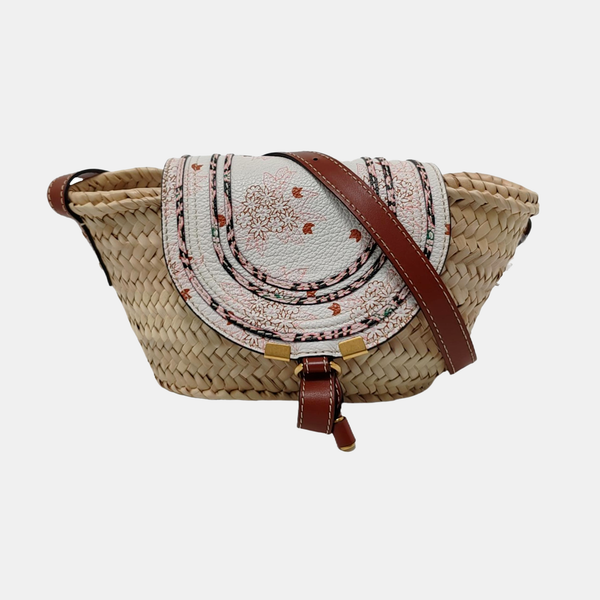 Straw Crossbody Bag Medium Beige