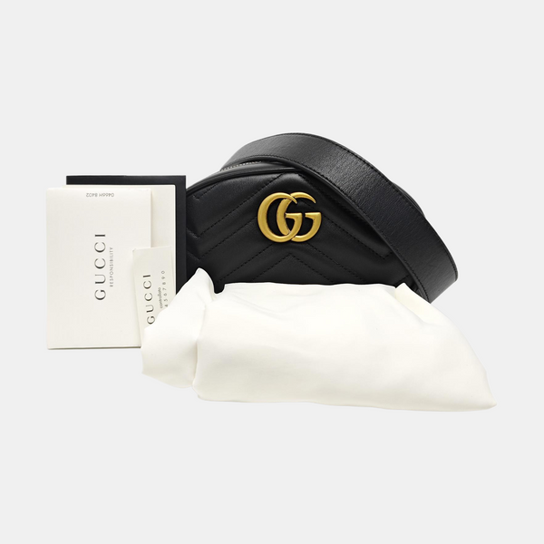 GG Marmont Small Quilted Calfskin Black
