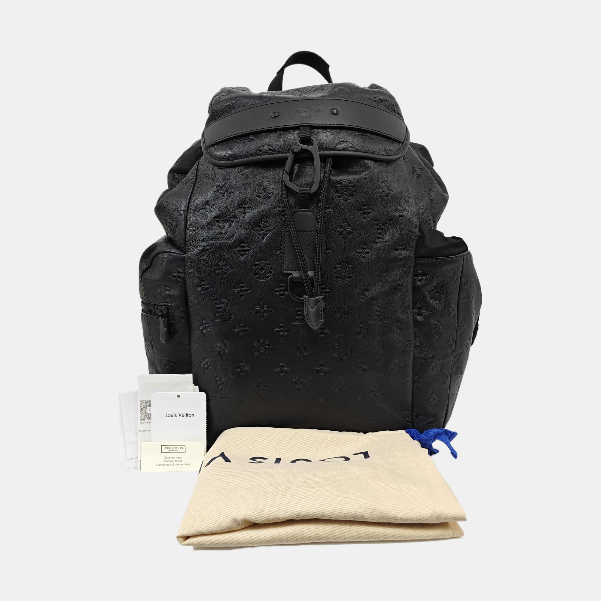 Monogram Calfskin Backpack Black