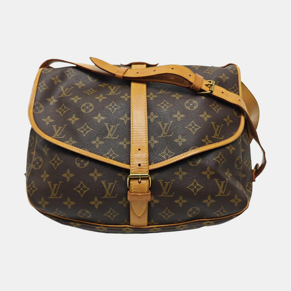 SAUMUR 35 Monogram Coated Canvas Brown