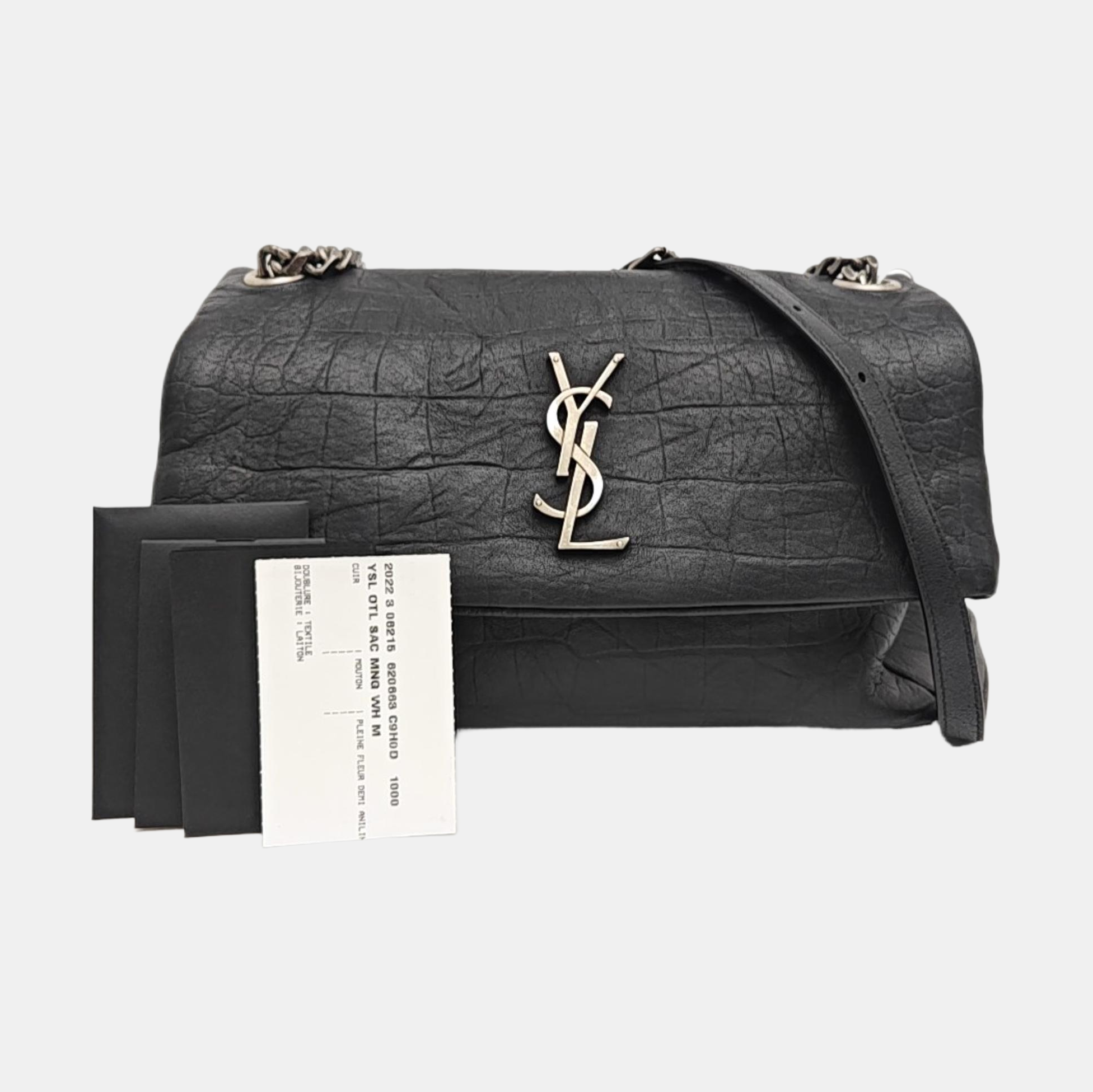Calfskin Shoulder Bag Black