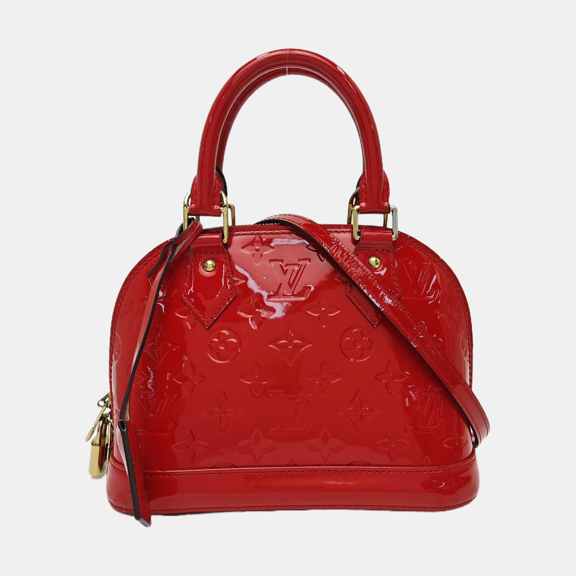 ALMA BB Monogram Patent Leather Red