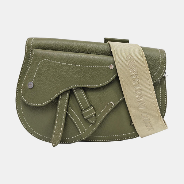 Authenticated pre-owned  Saddle Calfskin Green - Shoulder Bag at Looply