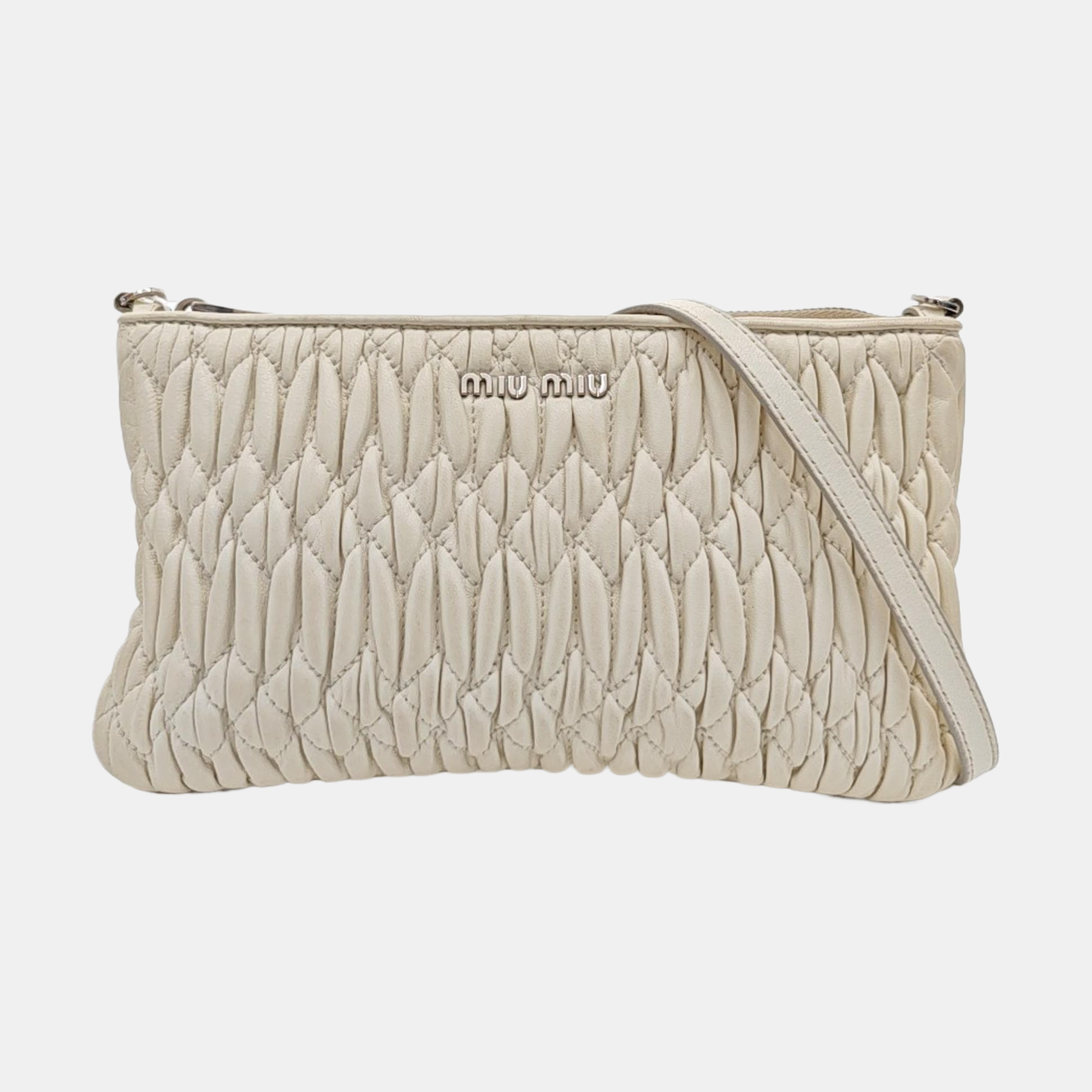 Matelassé Quilted Lambskin White