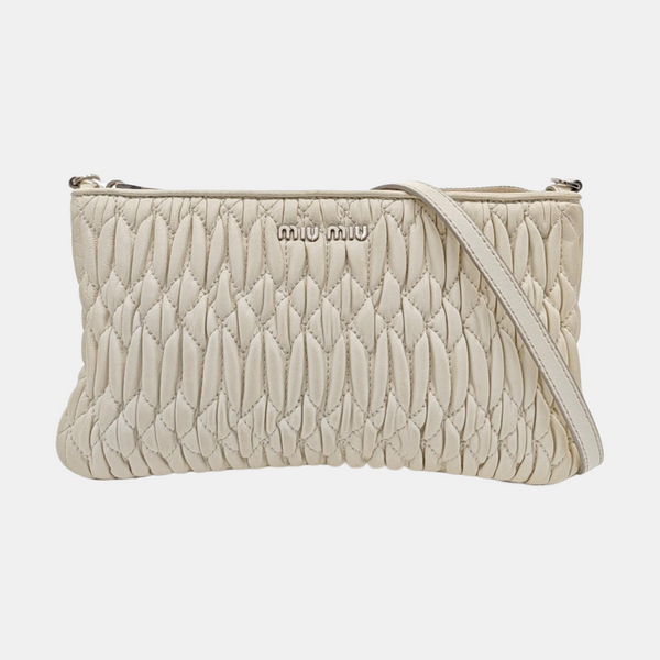 Matelassé Quilted Lambskin White