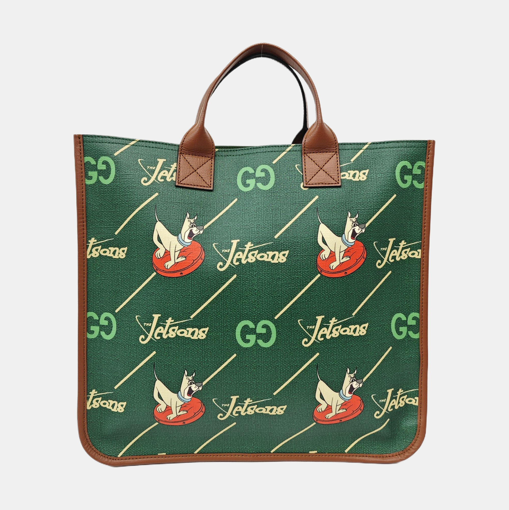 Monogram Coated Canvas Tote Bag Green