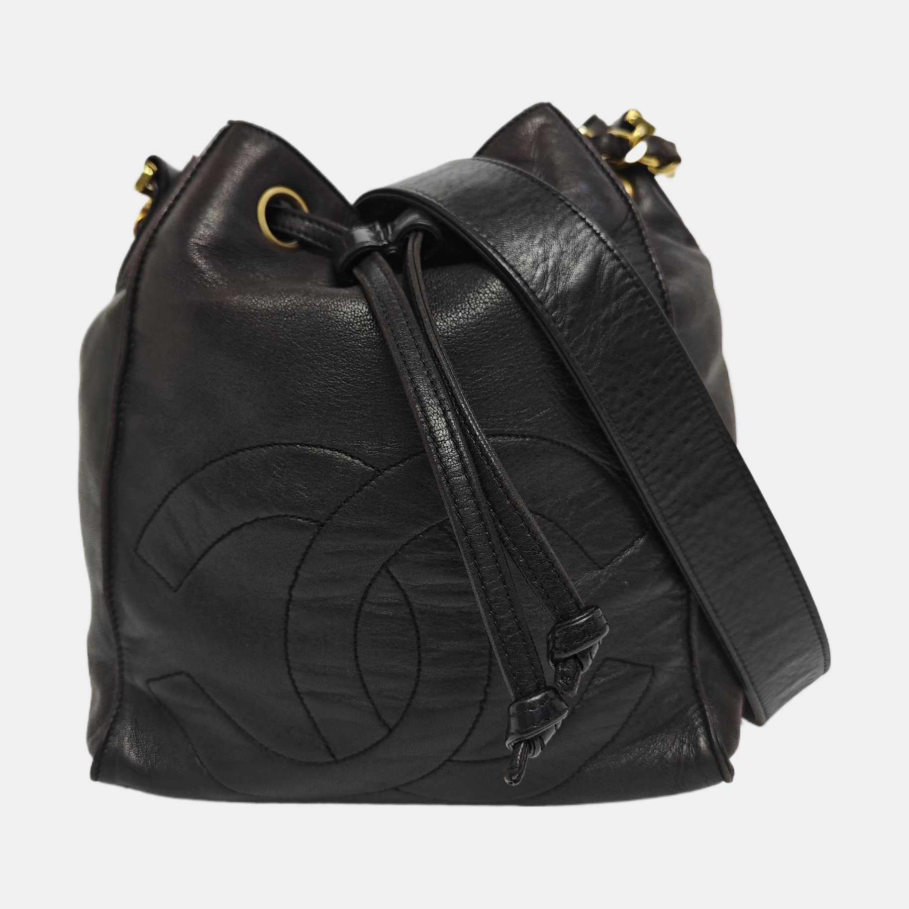Calfskin Bucket Bag Brown