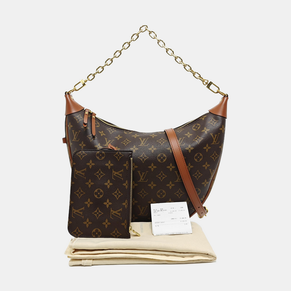 LOOP HOBO Monogram Coated Canvas Brown