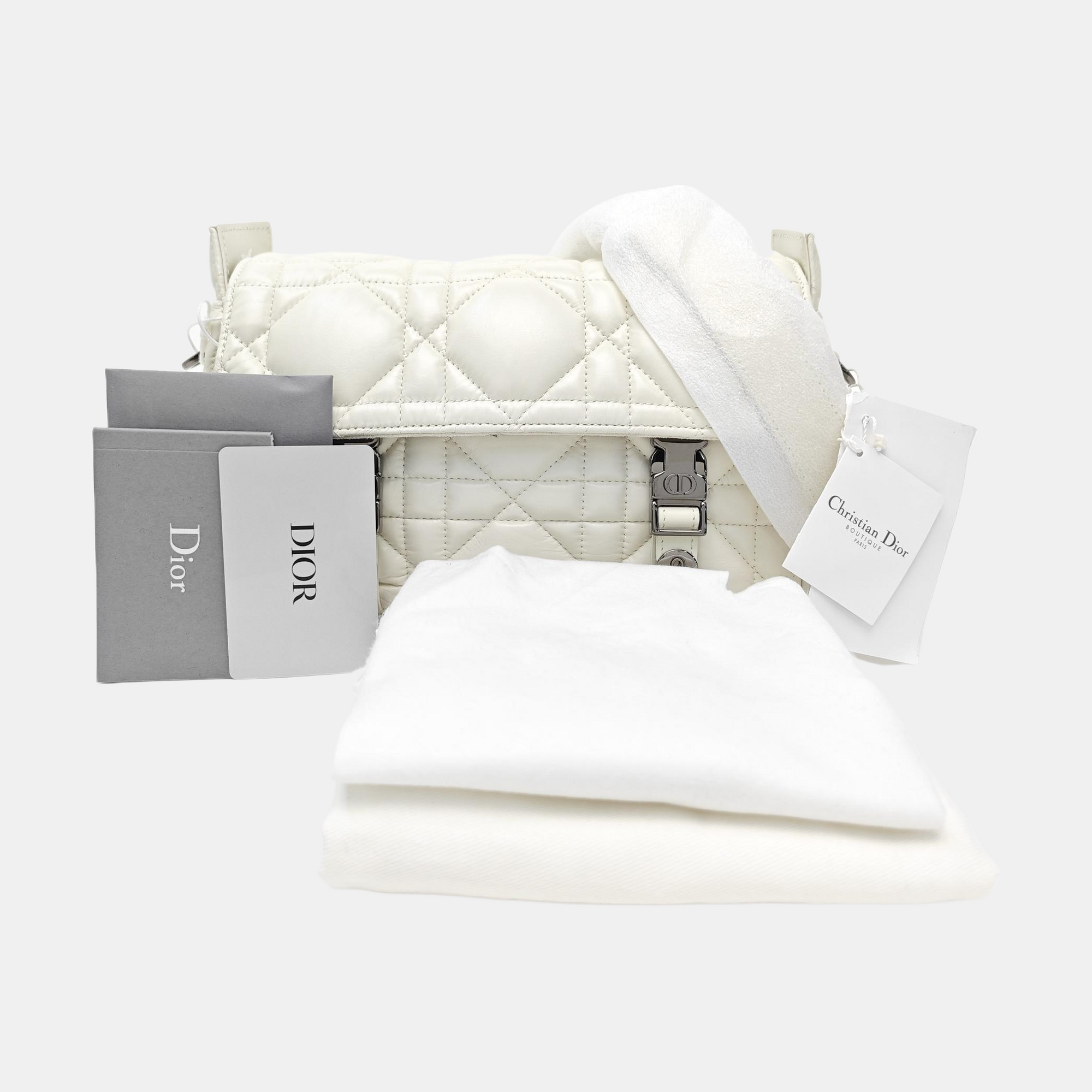 Diorcamp Small Cannage Calfskin White