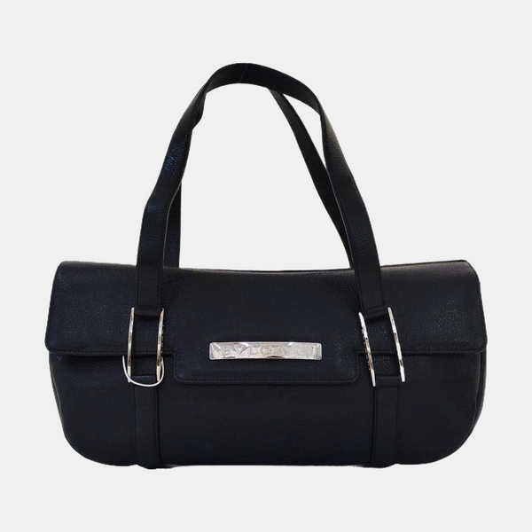 BVLGARI LOGO Calfskin Black