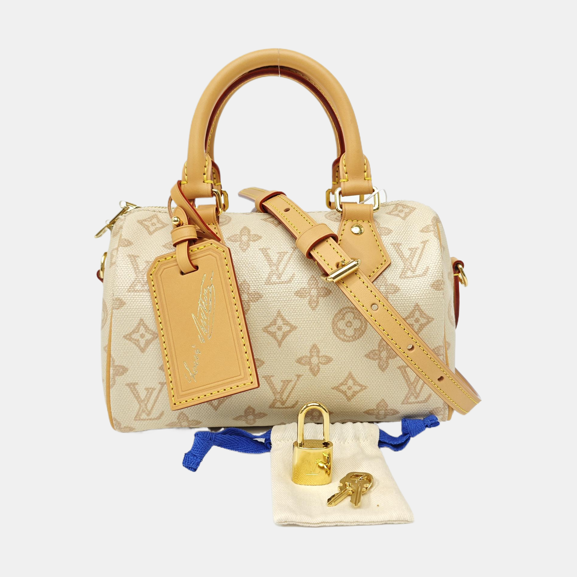 SPEEDY 20 Monogram Coated Canvas Beige