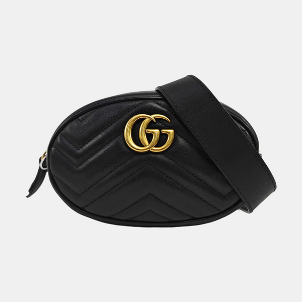 GG Marmont Super Mini Quilted Calfskin Black