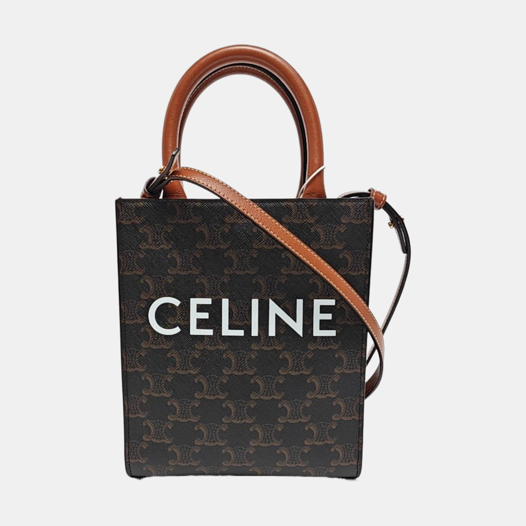 CABAS CELINE Mini Lona Revestida Marrón