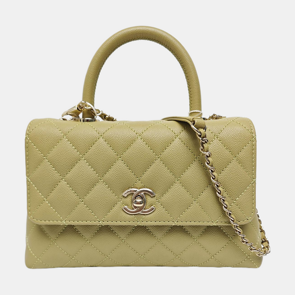 COCO HANDLE Small Grained Calfskin Green
