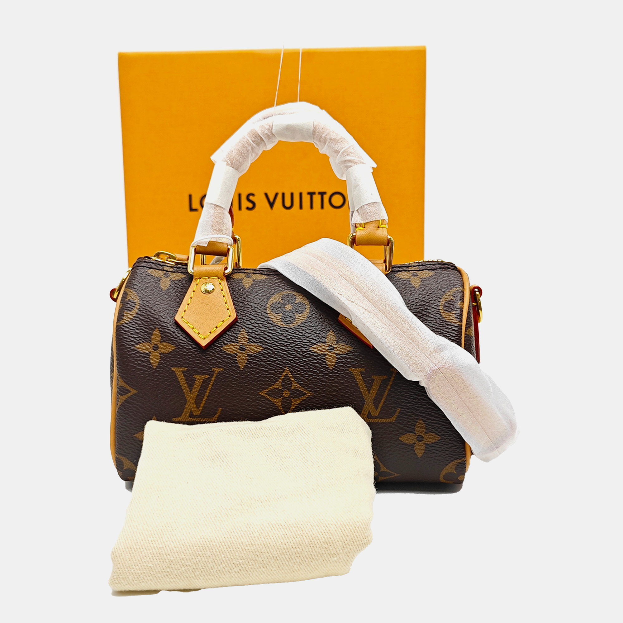 SPEEDY Nano Monogram Coated Canvas Brown