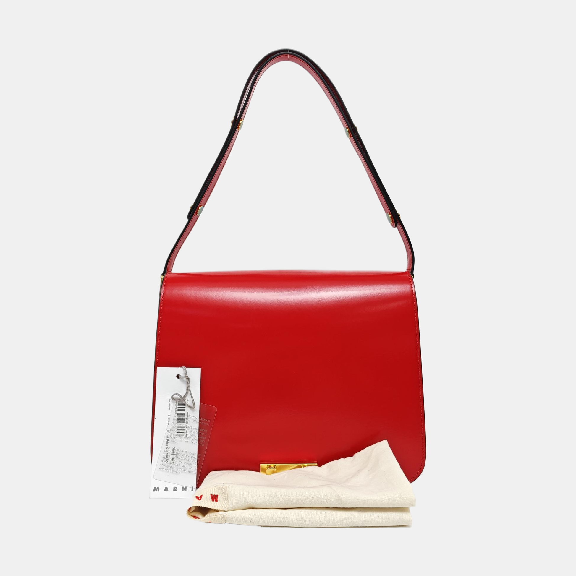 Leather Shoulder Bag Red