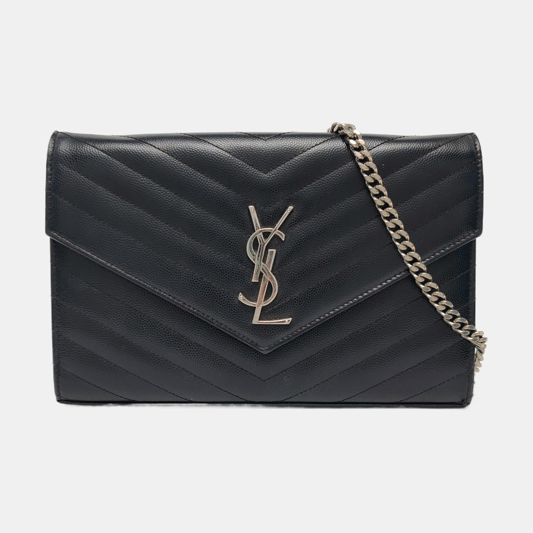 MONOGRAM Medium Chevron Calfskin Black