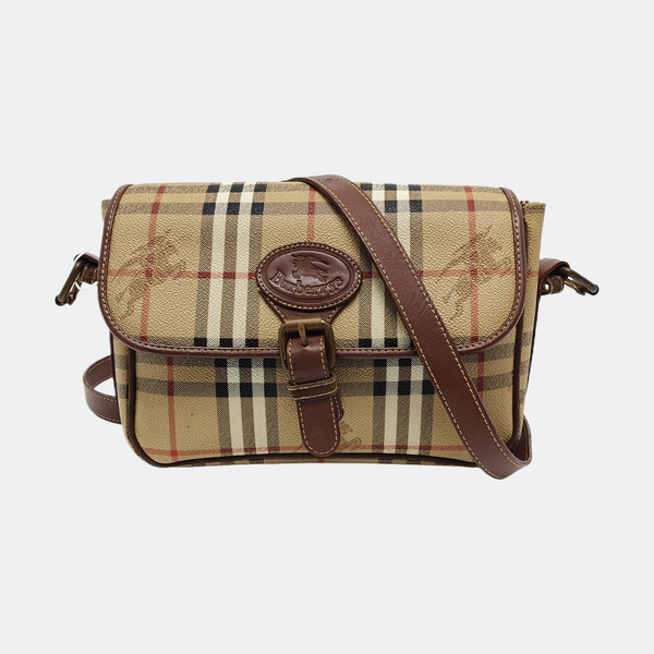 Coated Canvas Shoulder Bag Beige