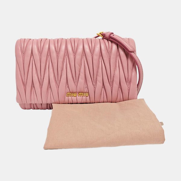 Quilted Lambskin Shoulder Bag Pink