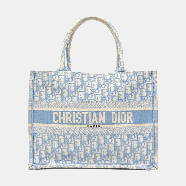 Book Tote Medium Oblique Canvas Blue