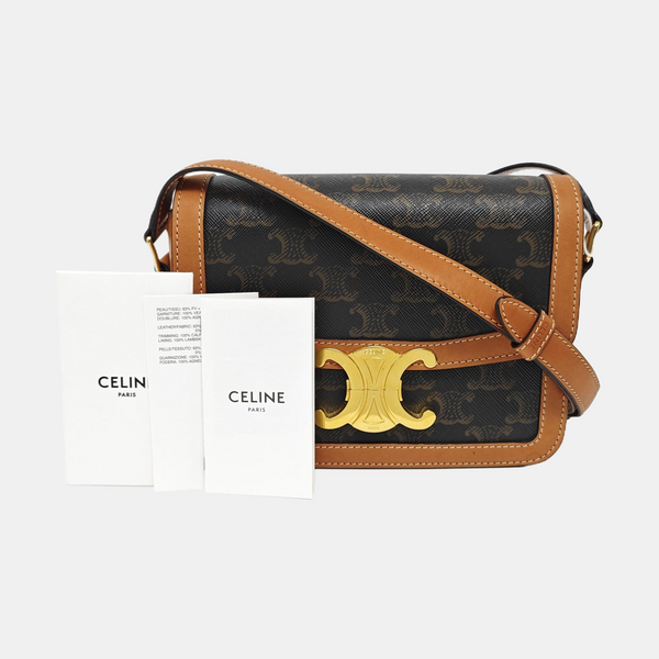 TRIOMPHE Small Coated Canvas Brown