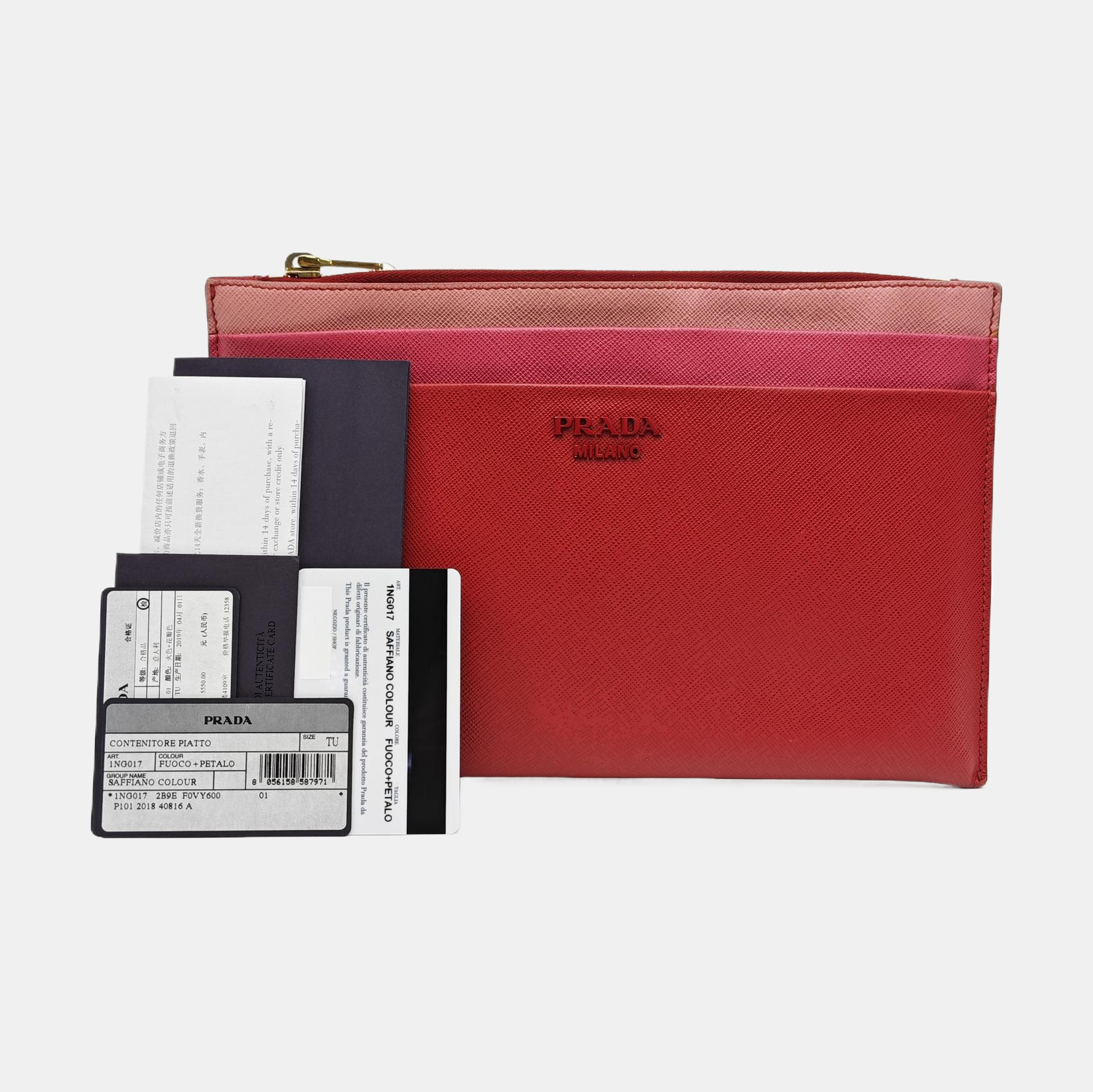 Calfskin Clutch Red