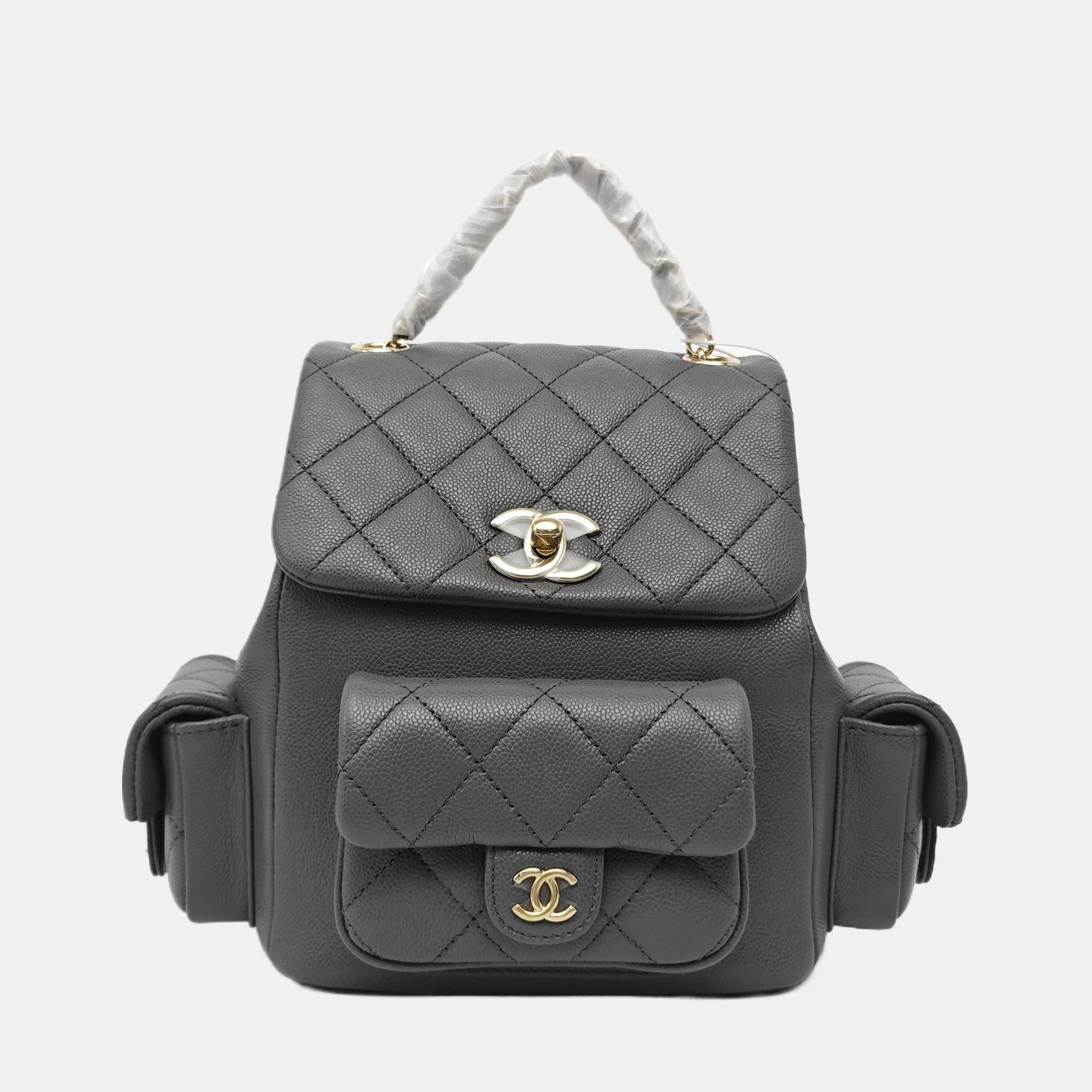 DUMA Quilted Grained Calfskin Gray