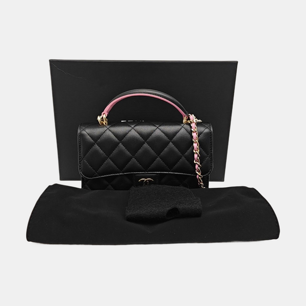 WOC Mini Quilted Lambskin Black