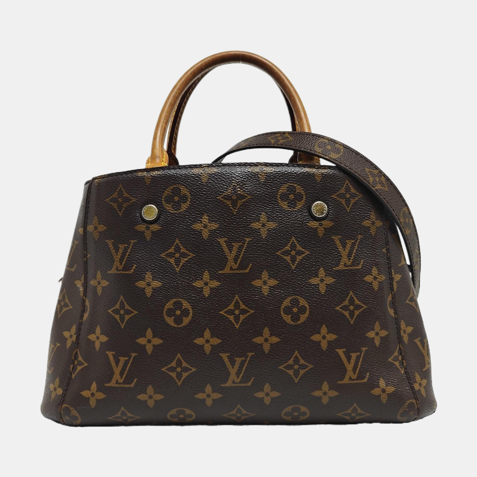 MONTAIGNE BB Monogram Coated Canvas Brown